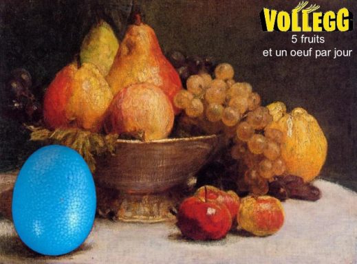 vollegg, detournement, art classique, oeuf bleu